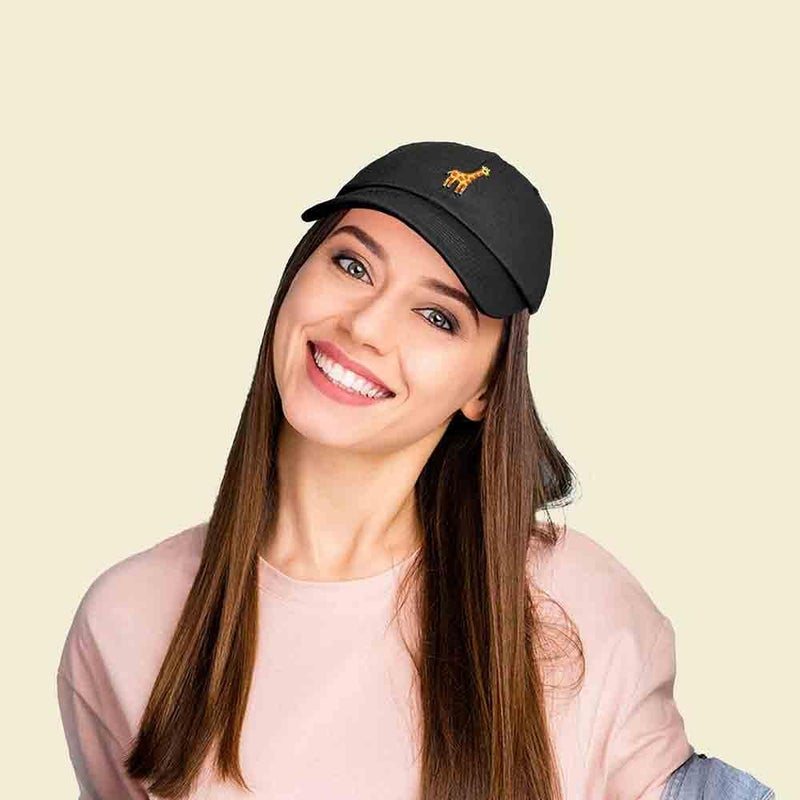 DALIX Giraffe Embroidered Dad Hat Cotton Baseball Cap Women in Black - Image 5